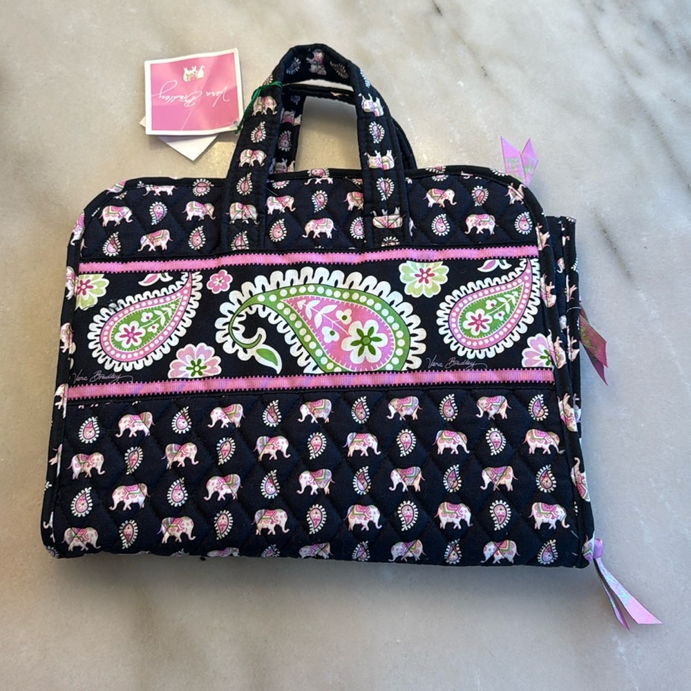 Vera Bradley Pink and Black Elephants Hanging Organizer